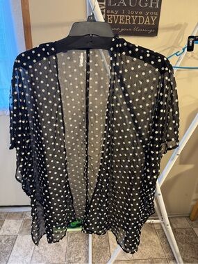 Maurice's Sheer Black Floral Kimono Cardigan